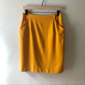 RENA ROWAN Mustard Yellow Pencil Skirt